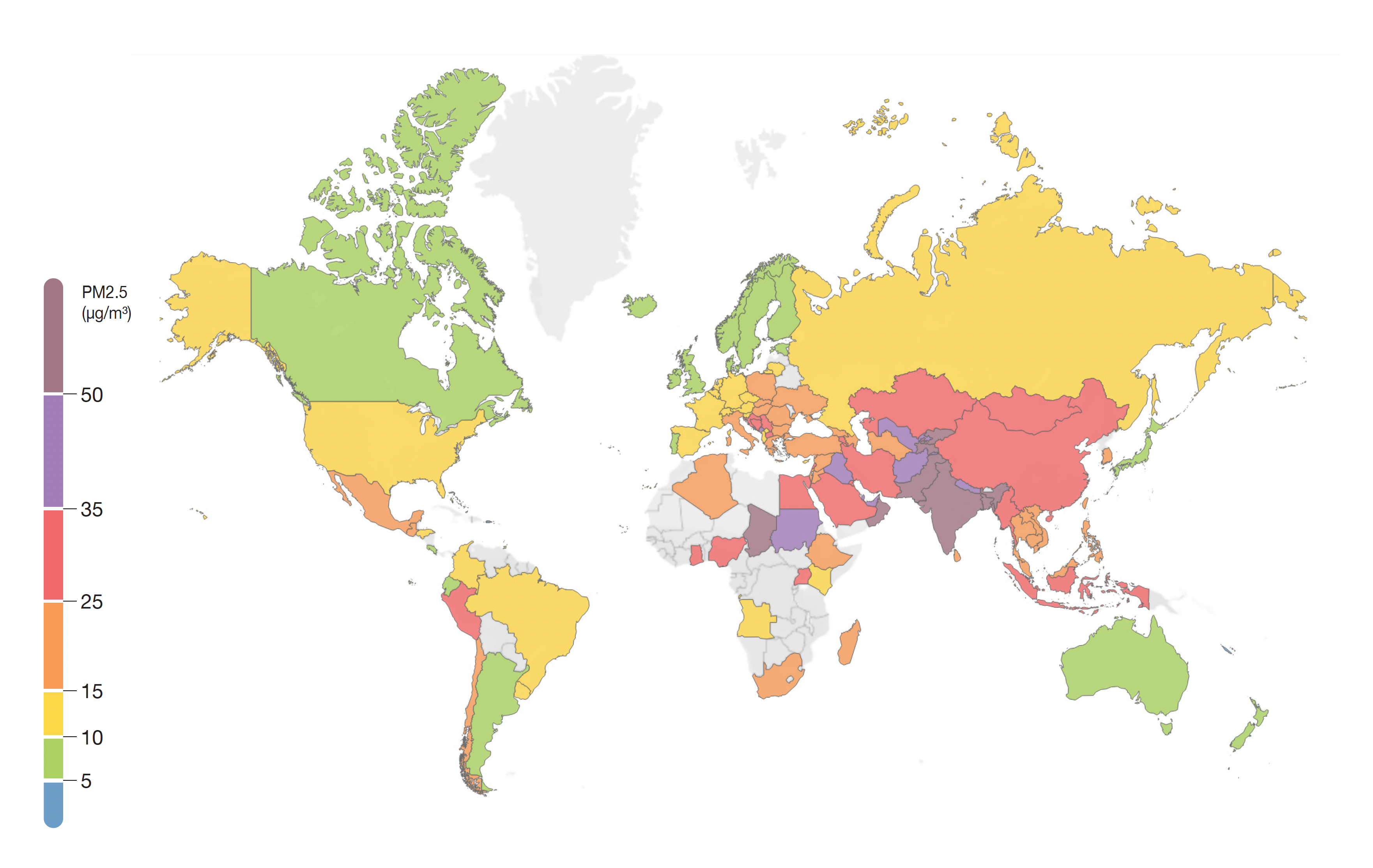 2021 global PM2.5 map